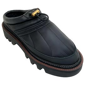 Sacai Black Micro Puffer Mules Black