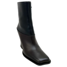 Loewe Black / Brown Leather Onda 90 Booties Black