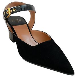 Laurence Dacade Black Suede Kane Ankle Strap Pumps Black
