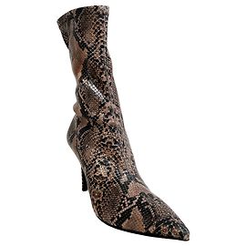 Stella Mc Cartney Botas Stella McCartney Coffee Iconic com estampado de réptil Marrom