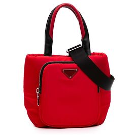 Sac cabas cargo Prada Small Tessuto avec poches, rouge Rouge