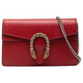 Bolsa Tiracolo Mini Dionysus em couro vermelho Gucci Vermelho