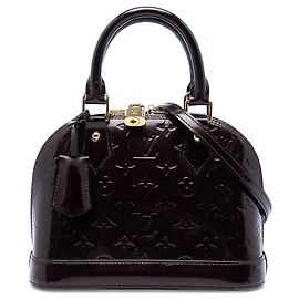 Bolsa Satchel Alma BB Louis Vuitton Monogram Vernis Roxa Roxo