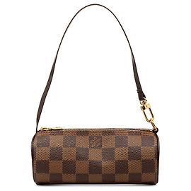 Louis Vuitton Damier Ebene Papillon Pochette Handtasche Braun Braun