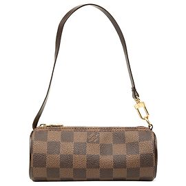 Sac à main Louis Vuitton Damier Ebene Papillon Pochette Marron Marron