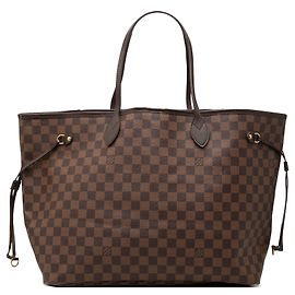 Sac cabas Louis Vuitton Damier Ebene Neverfull GM Marron Marron
