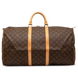 Borsa da viaggio Louis Vuitton Monogram Keepall 55 Marrone Marrone