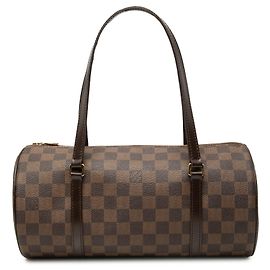 Bolso de mano Louis Vuitton Damier Ebene Papillon 30 Marrón Castaño