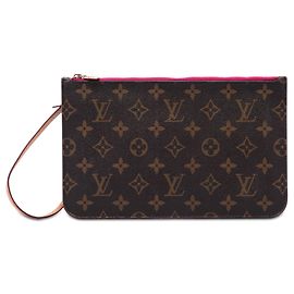 Brown Louis Vuitton Monogram Neverfull MM Pouch Brown
