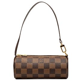 Sac à main Louis Vuitton Damier Ebene Papillon Pochette Marron Marron