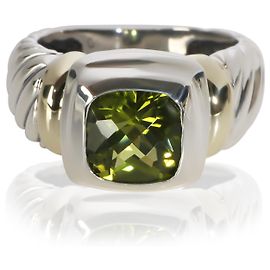 David Yurman Sterling Silver Peridot Noblesse Ring Other