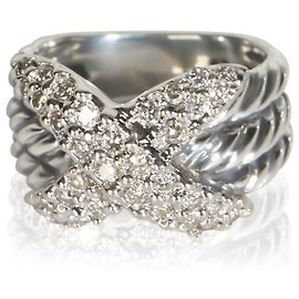 David Yurman Sterling Silver Diamond Cable X Ring Other