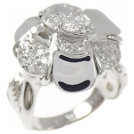 Chanel Camellia Ring in 18K White Gold and Diamond Golden