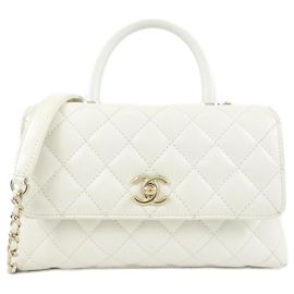Bolsa Chanel 92990 Branca em pele de vitelo granulada Branco