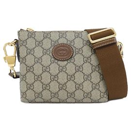 Bolsa de Ombro Gucci INTERLOCKING G Marrom Bege