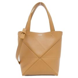 Loewe Puzzle Fold Mini Tote Handbag Beige