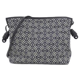 Loewe Flamenco Clutch Handbag Black Navy blue