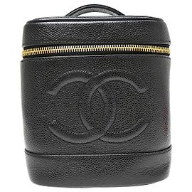 Beauty Case Chanel Vintage Timeless Caviar Tall Nero
