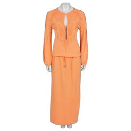 Robe Maxi Perforée Orange Roberto Cavalli EU 38/M d'occasion Autre