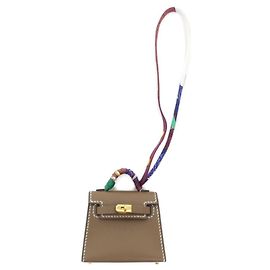 Hermès Hermes Kelly Twilly Mini Accessory Bag Charm Doré Taupe