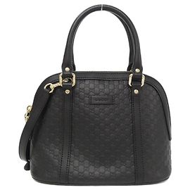 Gucci Black Leather Handbag Black
