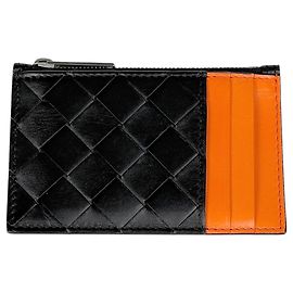 Bottega Veneta Intrecciato Fragment Case Black Orange