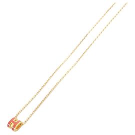 Hermès Colar Hermes Pop H MINI Dourado Laranja