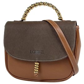 Sac à main en cuir 2-Way Loewe Velázquez Marron