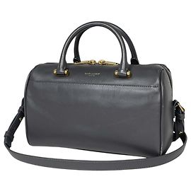 Yves Saint Laurent Paris Baby Duffle 2-Way Leather Handbag Brown