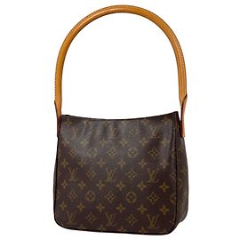 Sac à épaule Louis Vuitton Looping MM Marron