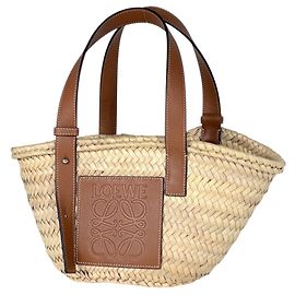 Bolsa de ráfia tecida Loewe Marrom Bege
