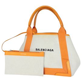 Sac à main Balenciaga Small Cabas Navy Orange Écru