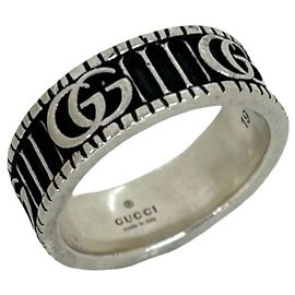 GUCCI Double G Band Ring Silvery