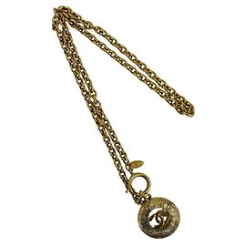 Collier plaqué or Chanel Vintage motif Coco Mark Doré