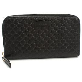 Gucci Long Bi-Fold Wallet in Black Leather Black