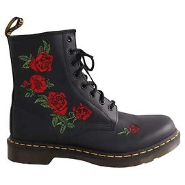 Dr. Martens Black Leather Ankle Boots Size 42 Black