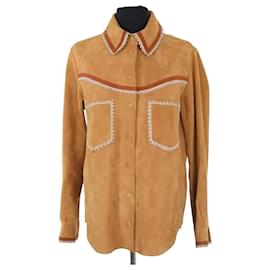 Chaqueta Claudie Pierlot de ante camel Camello