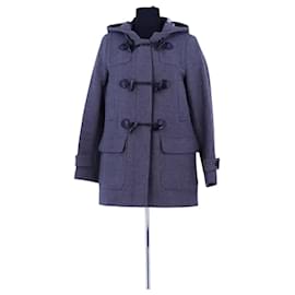 Burberry Grey Wool Duffle Coat Grey