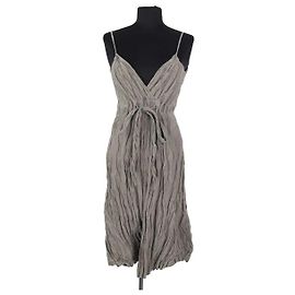 Vestido Jil Sander de algodón caqui Caqui