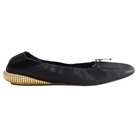 Lanvin Black Leather Ballet Flats Black