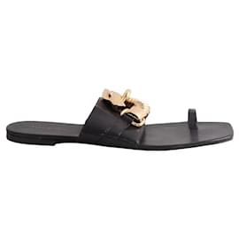 Tory Burch Black Leather Sandals Black