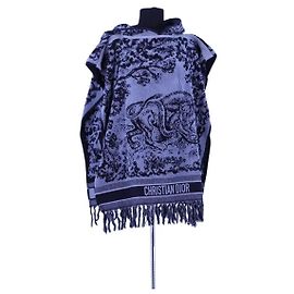Dior Poncho de esponja de algodão azul Azul