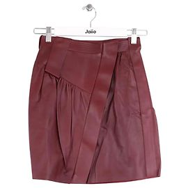 Minifalda de cuero Louis Vuitton burdeos Burdeos