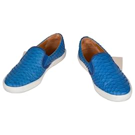 Jimmy Choo Baskets Slip-On en Python Bleu Bleu