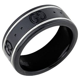 Gucci schmaler schwarzer Ring Schwarz