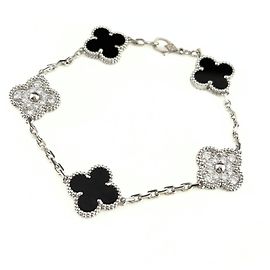 Pulseira Van Cleef & Arpels Vintage Alhambra Onyx e Diamantes Outro