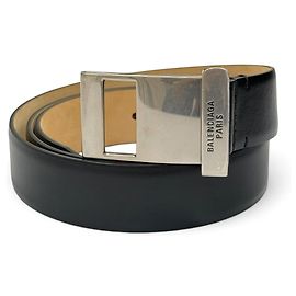 Cinto de couro com clip Balenciaga Preto