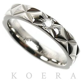Chanel Platinum Matelassé Band Ring with Diamonds Other