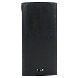 Christian Dior Black Bi-fold Long Wallet Black