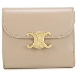 Céline Celine Tri-fold Wallet Beige